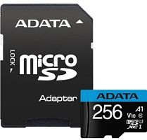 Micro SecureDigital 256Gb A-Data AUSDX256GUICL10A1-RA1 {MicroSDXC Class 10 UHS-I, SD adapter} в Ставрополе, доставка, гарантия.