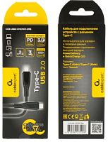 Кабель USB2.0 Cablexpert Type-C/Type-C, Classic 0.1, 3A, 60Вт, PD/QC3.0, медь, 2м, черный, коробка  в Ставрополе, доставка, гарантия.