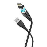 Кабель USB HOCO X63 Racer USB - Lightning магнитный, 2.4А, 1 м, черный в Ставрополе, доставка, гарантия.