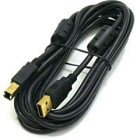 Bion Кабель интерфейсный USB 2.0 AM/BM, позолоченные контакты, ферритовые кольца, 1.8м, черный  в Ставрополе, доставка, гарантия.